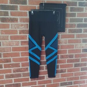 Sports Illustrated Black Band Blue Leggings Size L